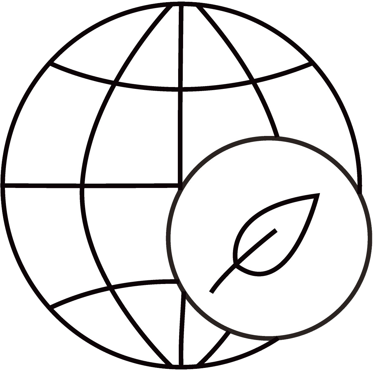 pictogramme planète avec feuille